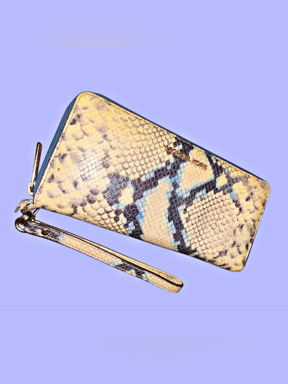 Michael Kors Snake-Print Large Wristlet